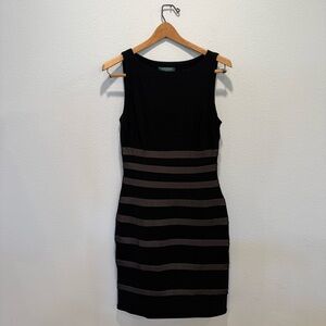Ralph Lauren Black and Nude Striped Dress